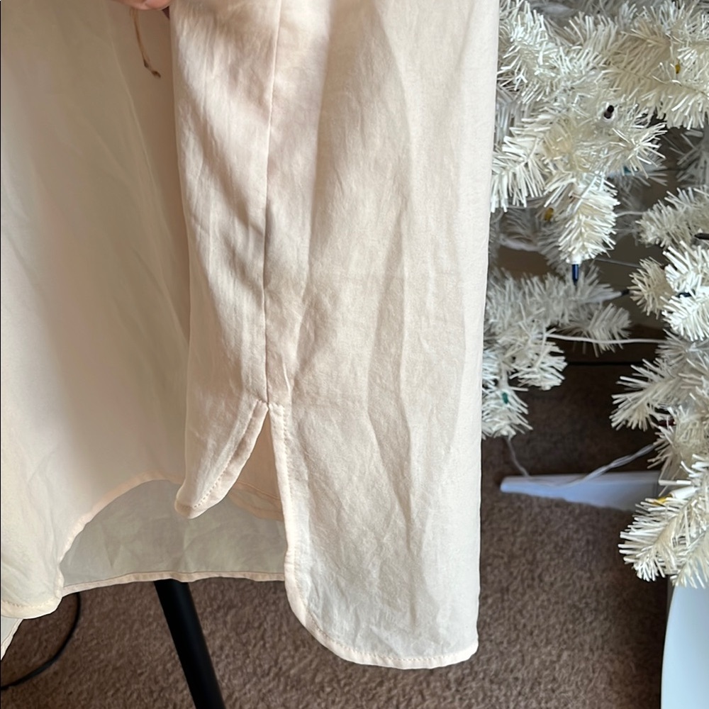 Sheer Light Pink Sleeveless Blouse with floral detail - Picture 5 of 7
